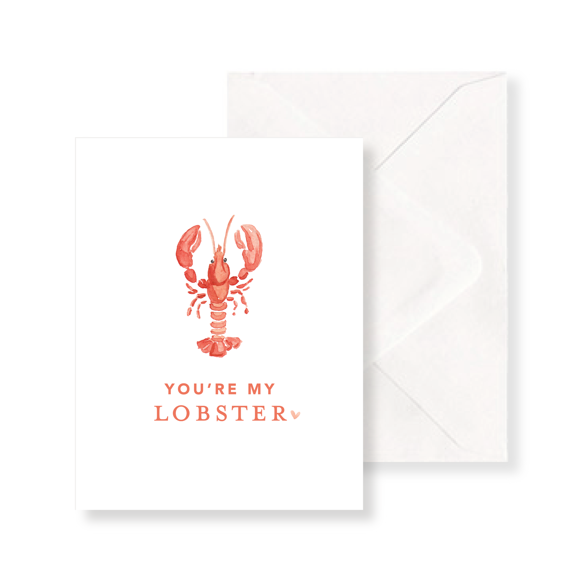 You're My Lobster Watercolor Greeting Card