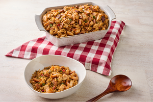 Chicken, Sausage, and Shrimp Jambalaya Casserole