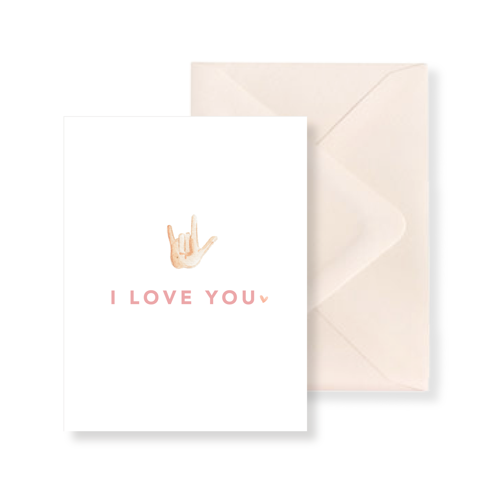Sign Language I Love You Watercolor Greeting Card