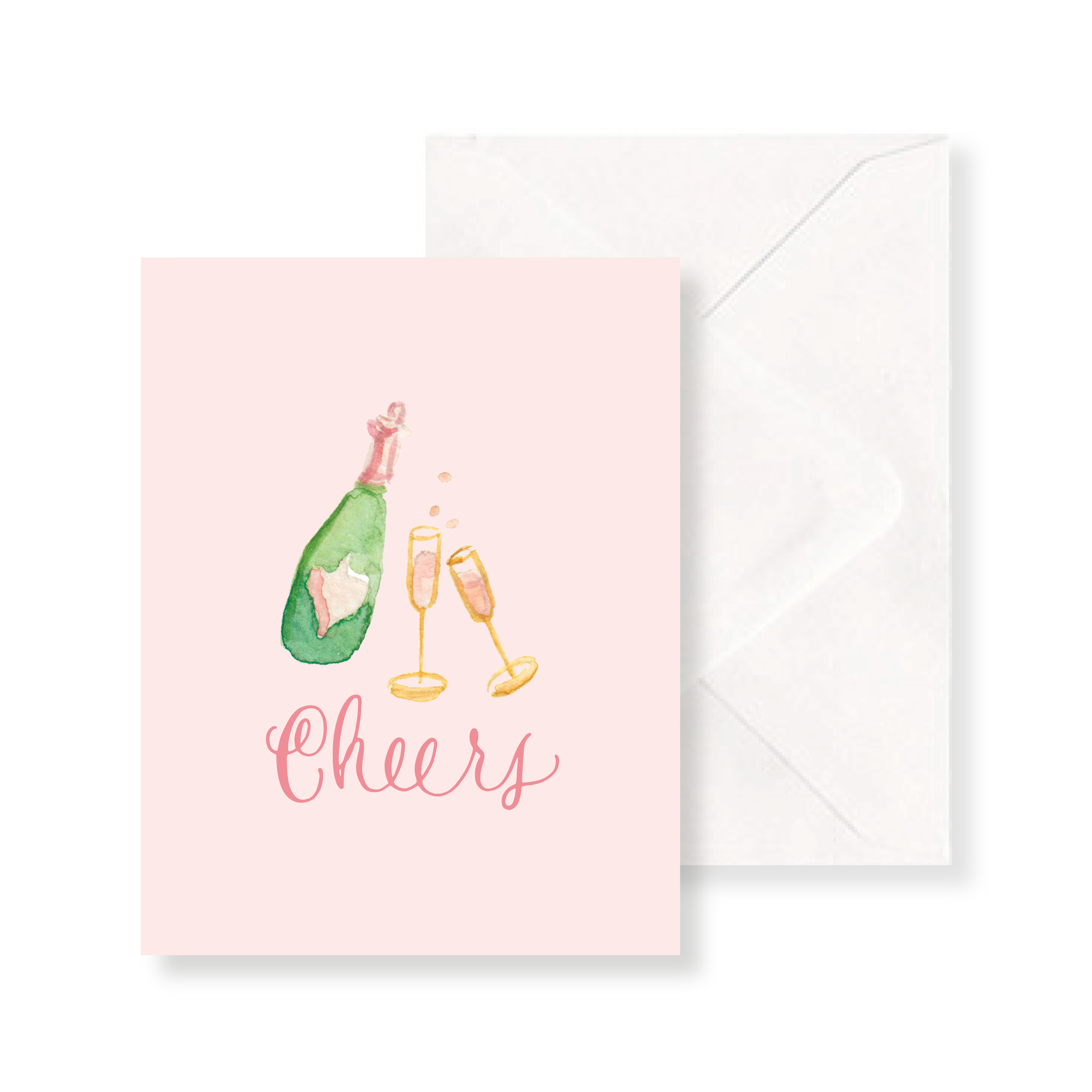 Champagne Cheers Watercolor Greeting Card